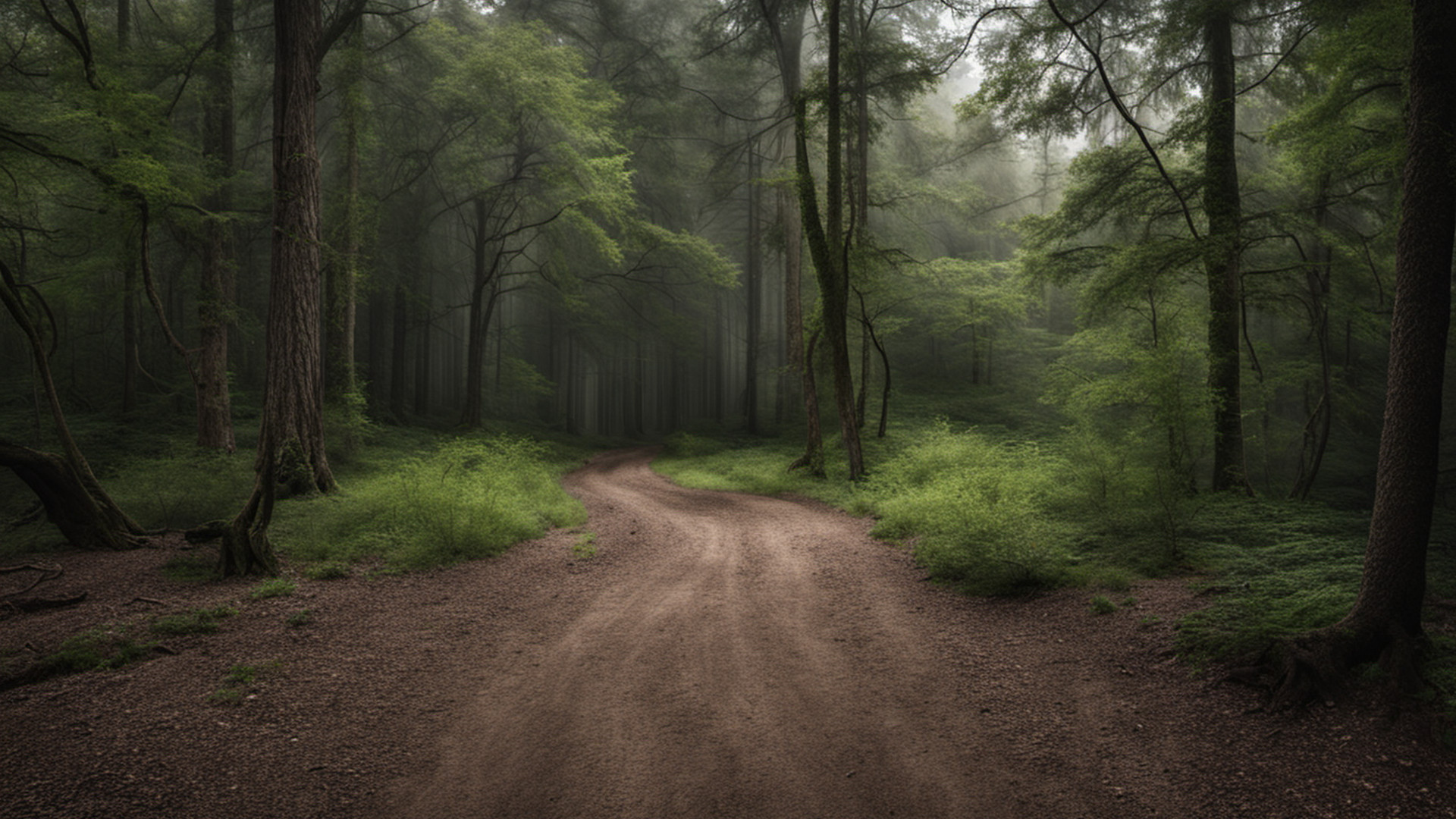 Generated natural-area park with a long empty trail