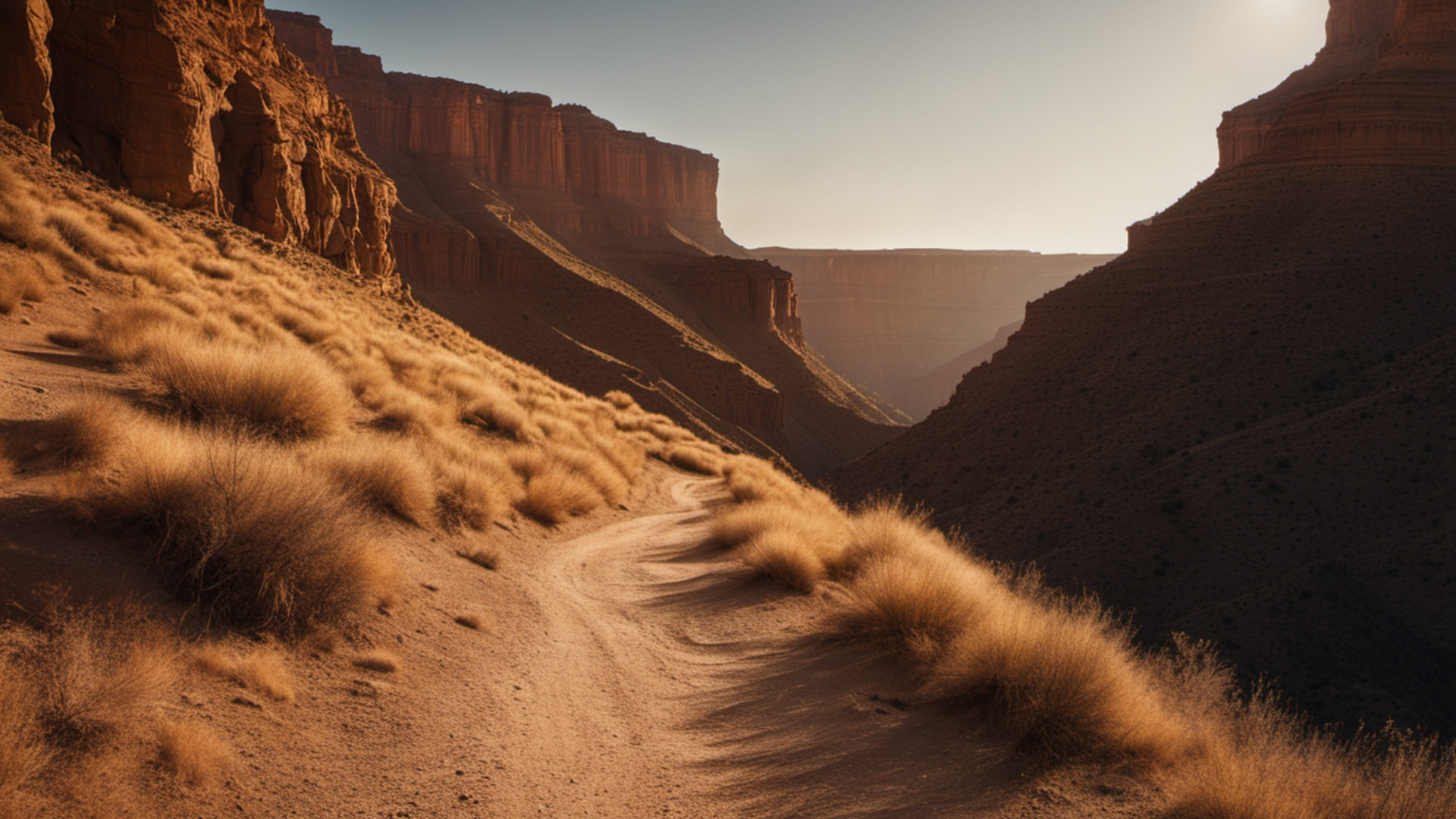 Generated empty canyon hiking trail