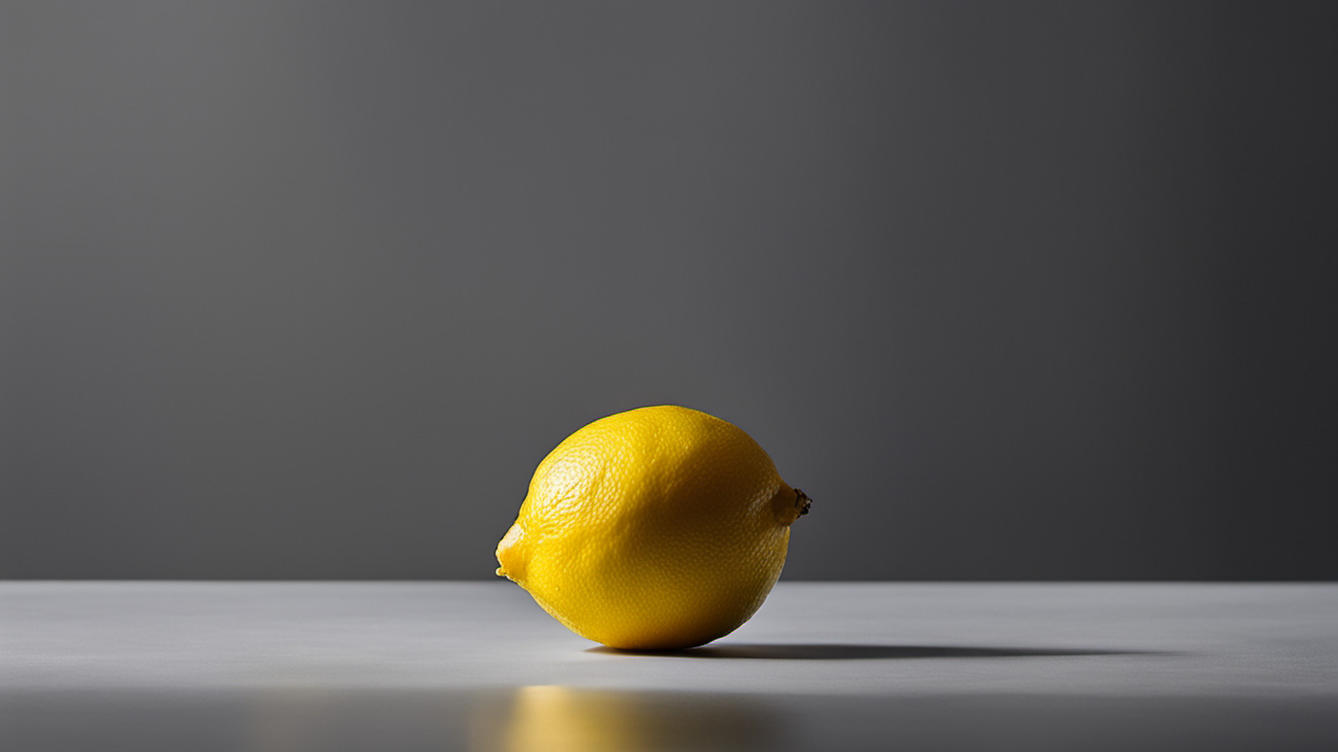 Generated single whole lemon on a gray tabletop