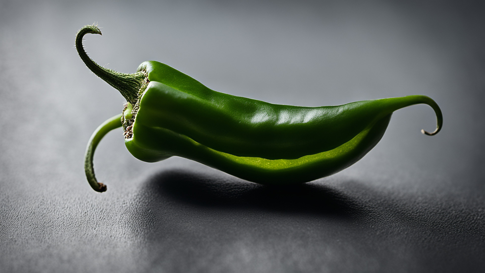 Generated whole ripe green jalapeño with a short stem