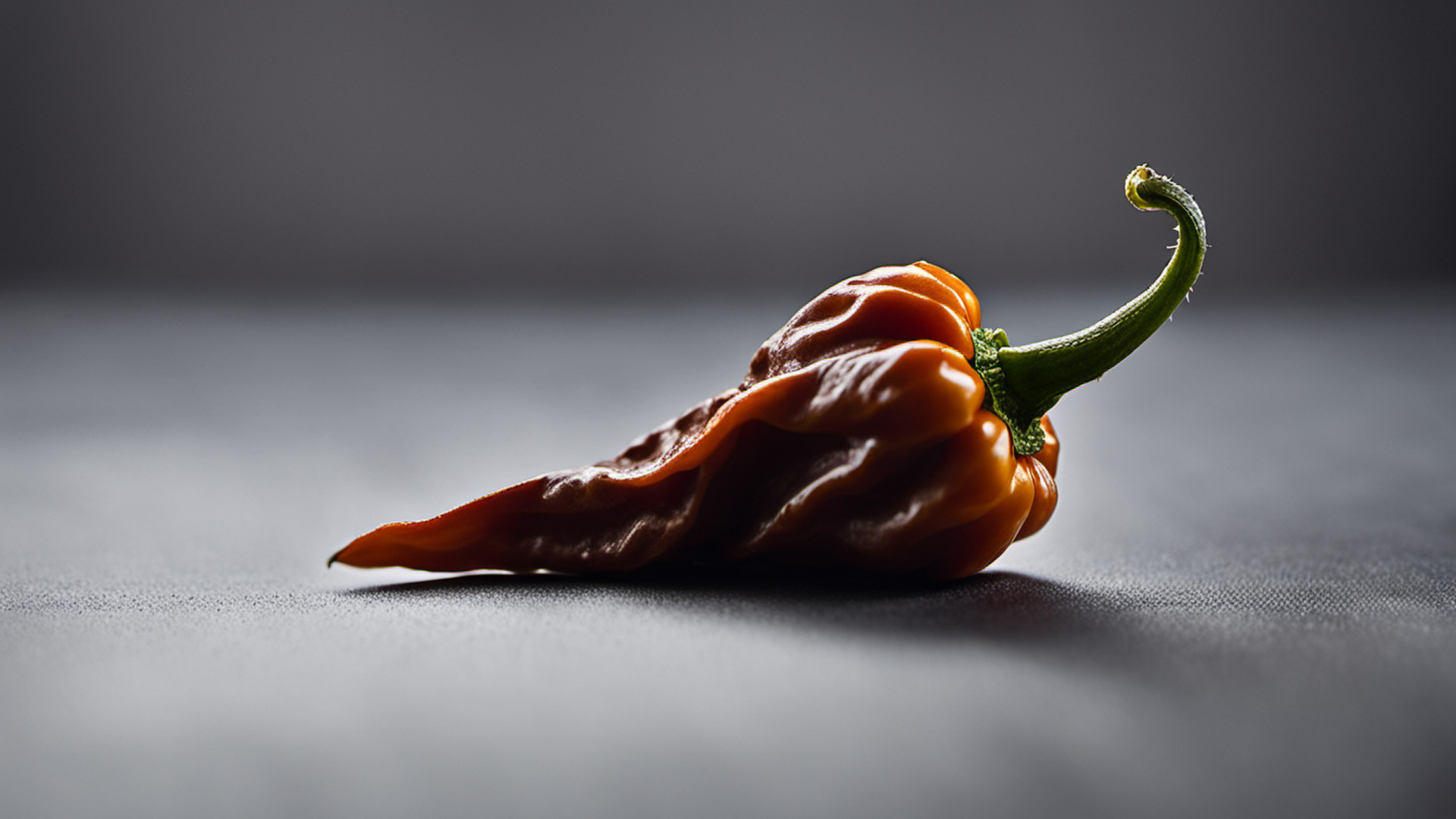 Generated single wrinkled brown habanero pepper