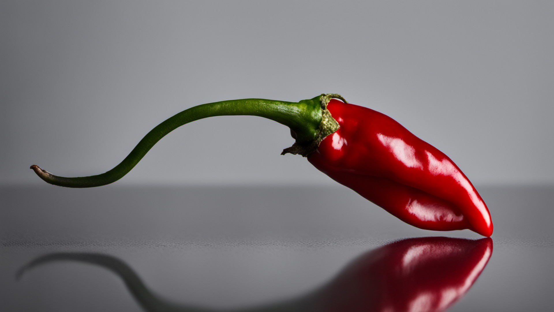 Generated single glossy red chile pepper