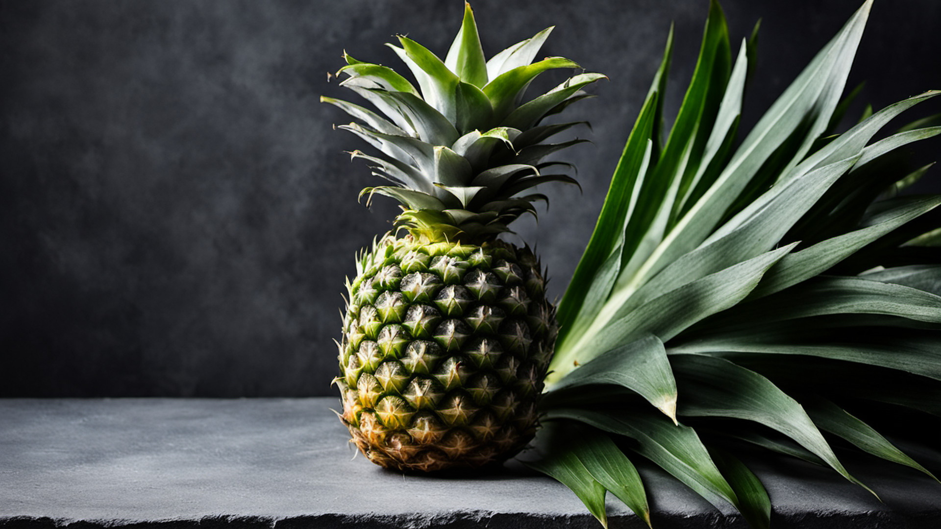 Generated pineapple on a gray tabletop
