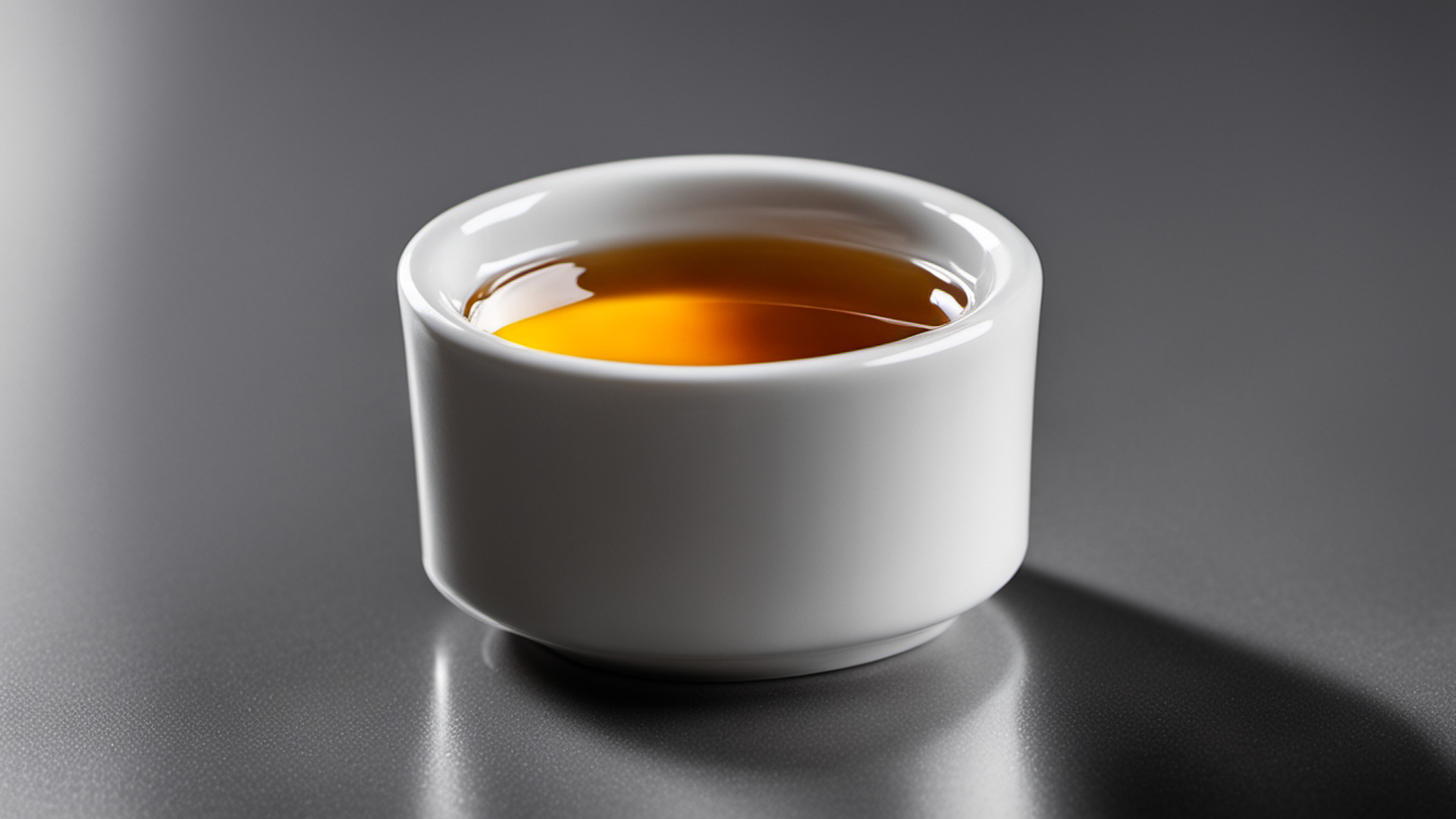 Generated small plain bowl of amber maple syrup