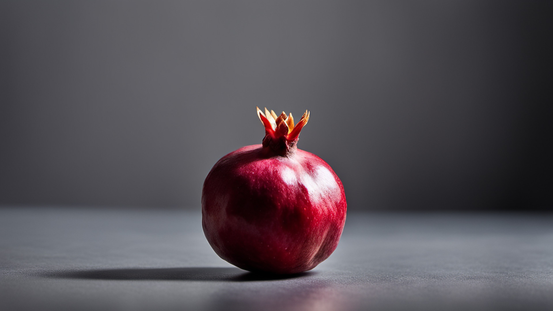 Generated single red pomegranate