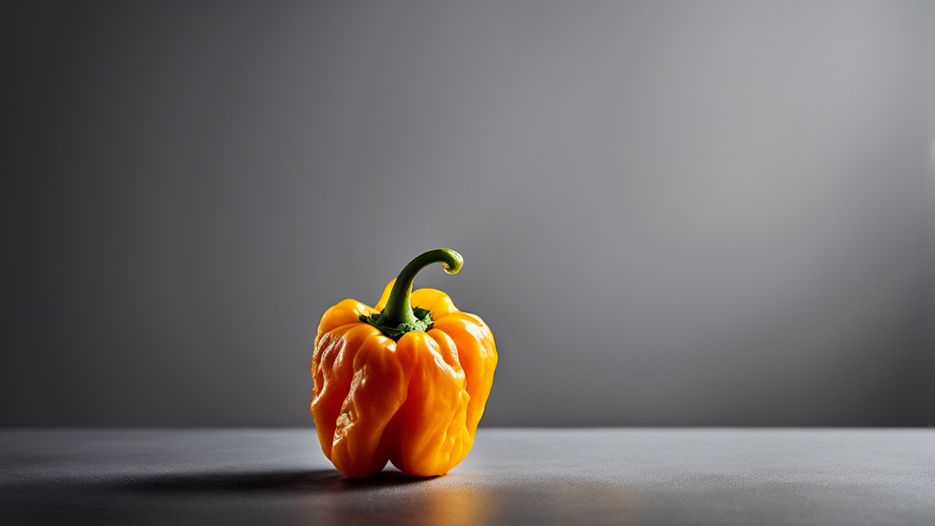 Generated single orange-yellow chile pepper