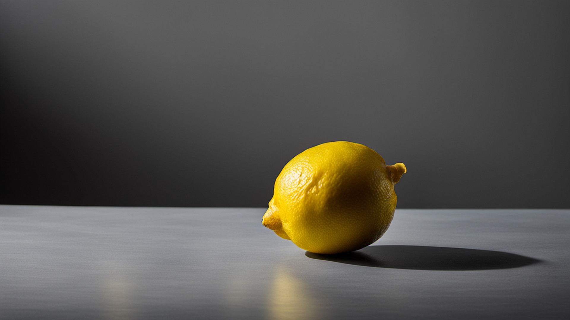 Generated single whole lemon on a gray tabletop