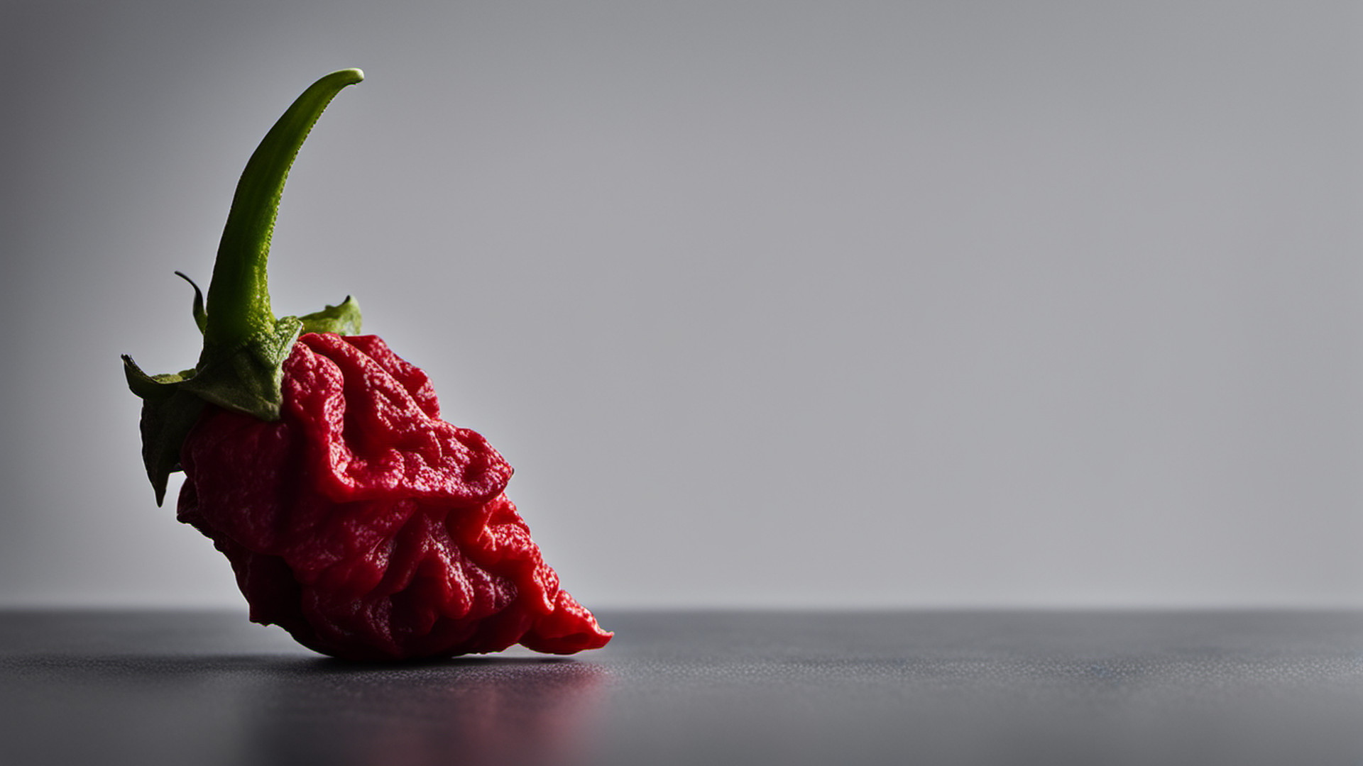 Generated single wrinkled red ghost pepper